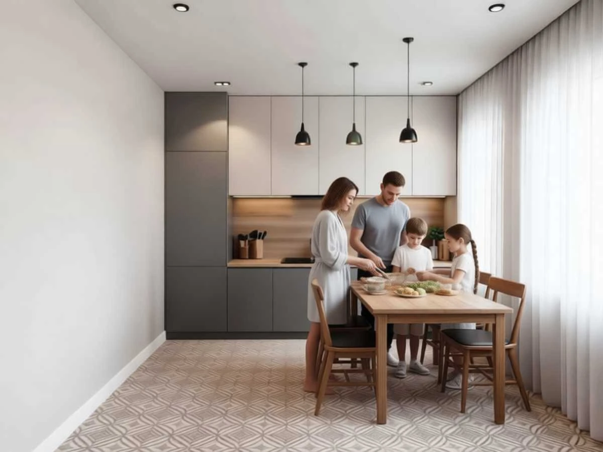 Изготовление прямых однорядных кухонь «Каллира» в Новокузнецке под заказ