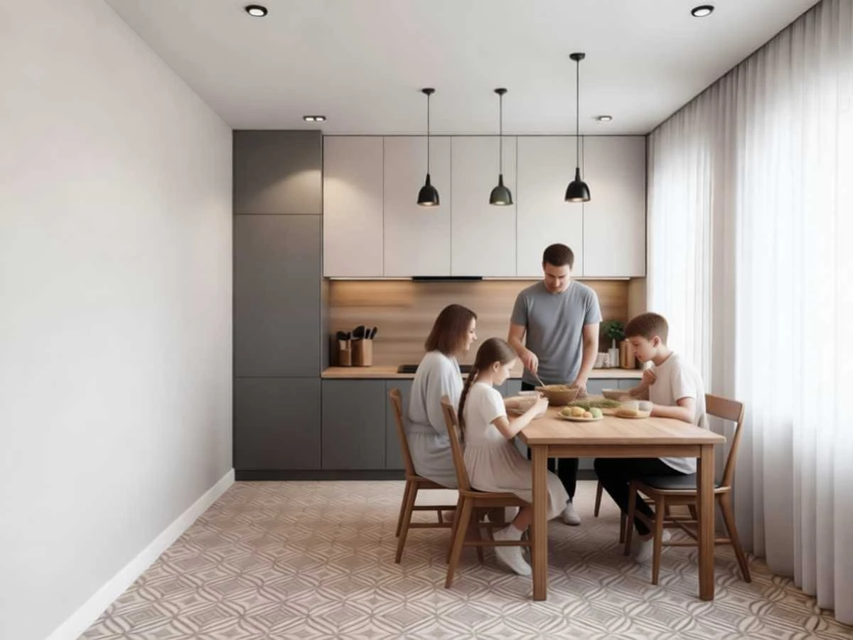 Изготовление прямых однорядных кухонь «Каллира» в Новокузнецке под заказ