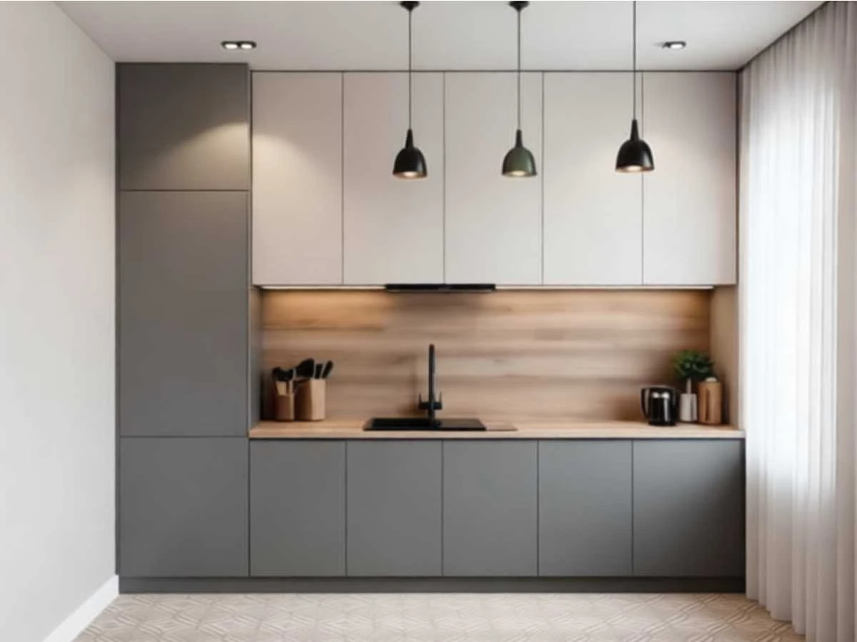 Изготовление прямых однорядных кухонь «Каллира» в Новокузнецке под заказ