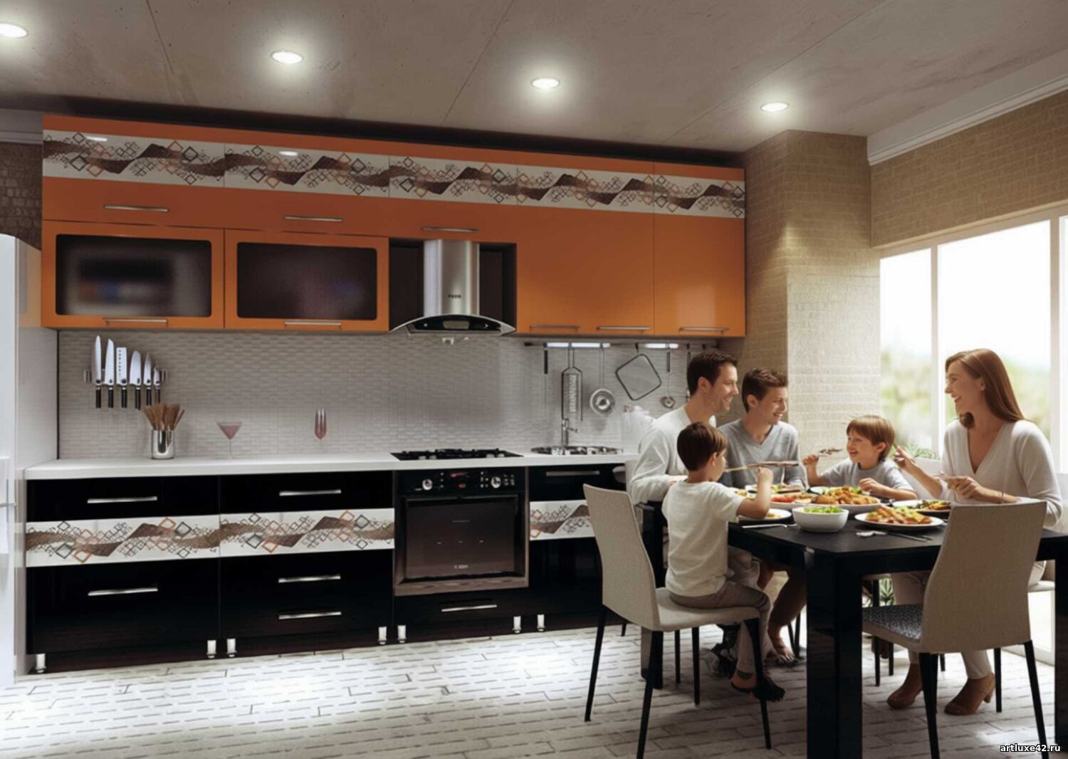 Кухня Необычные узоры - изготовление под заказ в Новокузнецке