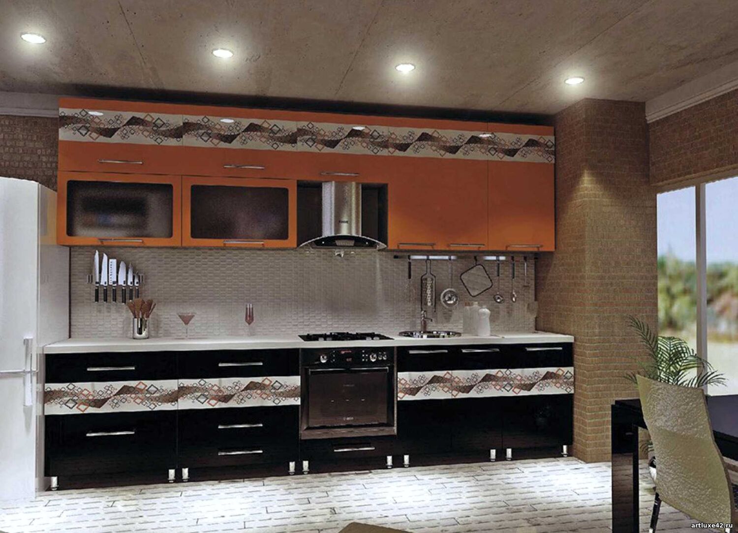 Кухня Необычные узоры - изготовление под заказ в Новокузнецке