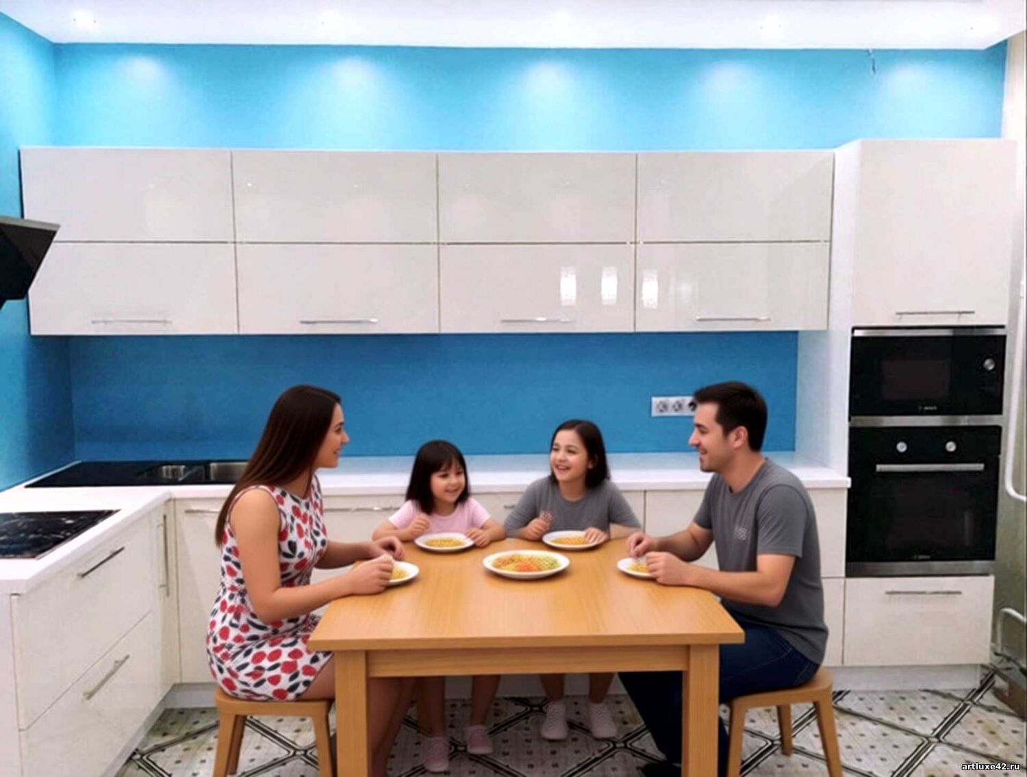 Кухня угловая Глянцевая непринуждённость