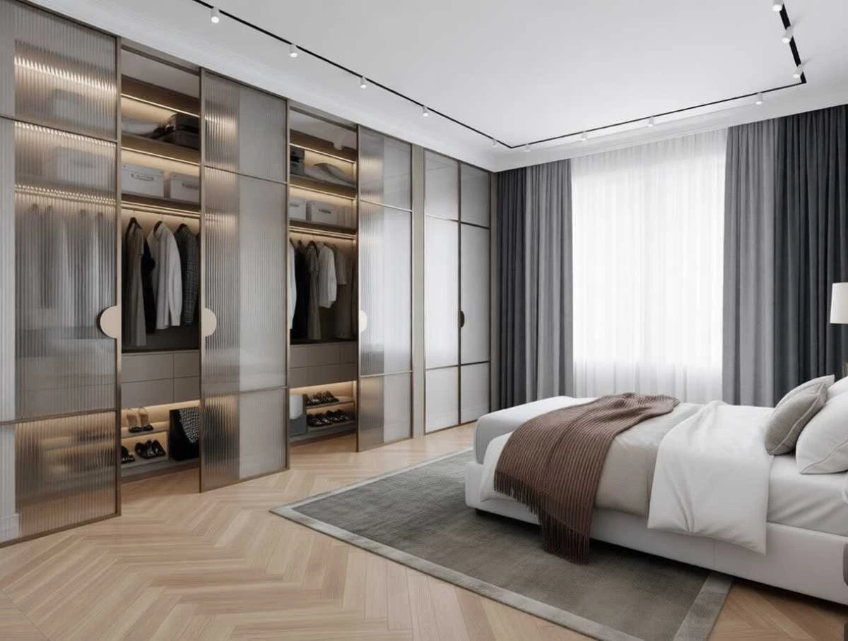 Шкаф-купе для спальни «Рифлена» - изготовление в Новокузнецке под заказ