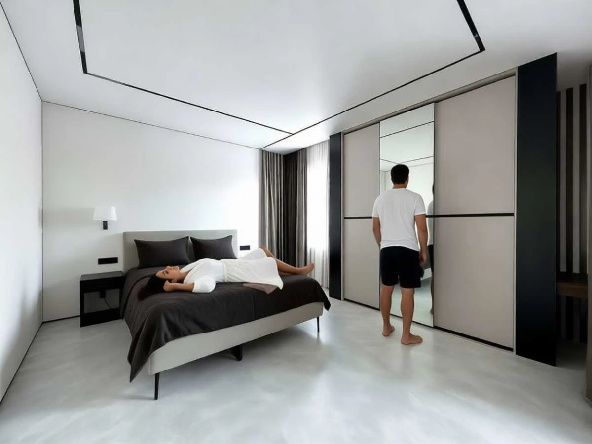 Шкаф-купе для спальни «Миррория» - изготовление в Новокузнецке под заказ